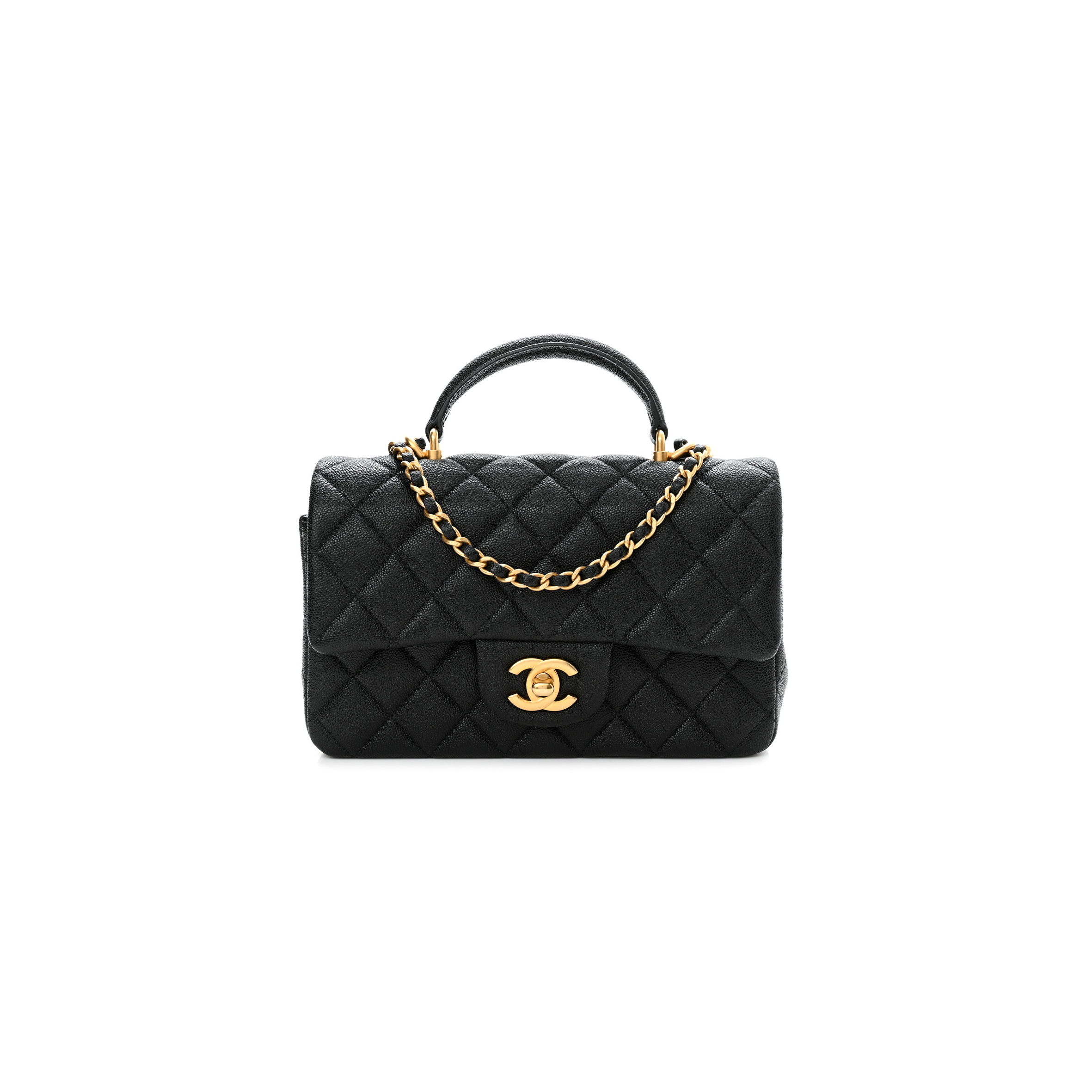 CHANEL CAVIAR QUILTED MINI TOP HANDLE FLAP 1224315 (20*12*7cm)
